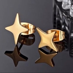 Feel Gorgeous & Like a Star | Steel Bright Star Stud Earrings Accessory Jewelry